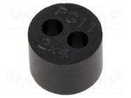 Insert for gland; 4mm; M16; IP68; NBR caoutchouc; Holes no: 2 HELUKABEL