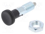 Indexing plungers; Thread: M12; Plating: zinc; 6mm; Mat: steel ELESA+GANTER