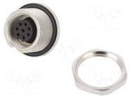 Connector: M9; socket; female; PIN: 8; 125V; unshielded; gold-plated BINDER