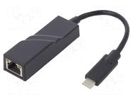 USB to Ethernet adapter; USB 3.1; PnP; black; 0.2m; plastic QOLTEC
