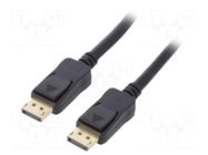 Cable; DisplayPort plug,both sides; 0.5m; black; DisplayPort 1.4 QOLTEC