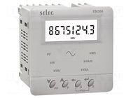 Counter; digital,mounting; on panel; three-phase; LCD; Iin: 5A SELEC