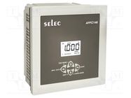 Meter: power factor controller; on panel; LCD; 4-digit; Imax: 6A SELEC