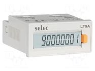 Meter: counter; digital,mounting; on panel; LCD; 8 digits; LT9A SELEC