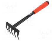 Rake; L: 325mm; steel; W: 85mm; Teeth: 5 YATO