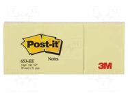 Sticky notes; 38x51mm; yellow; 3pcs. Post-it