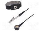 Wristband; ESD; Features: metal; black; 1.8m; press stud male 4mm STATICTEC