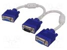 Cable; D-Sub 15pin HD socket x2,D-Sub 15pin HD plug; white AKYGA