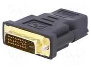 Adapter; DVI-D (24+1) plug,HDMI socket; HDMI 1.4; black AKYGA