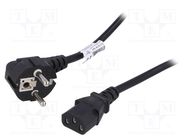 Cable; 3x0.75mm2; CEE 7/7 (E/F) plug angled,IEC C13 female; PVC AKYGA