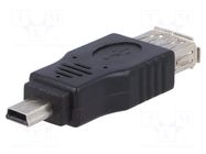 Adapter; OTG,USB 2.0; USB A socket,USB B mini plug AKYGA