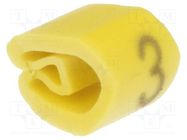 Markers; Marking: 3; 2÷5mm; PVC; yellow; -65÷105°C; leaded; HGDC2-5 HELLERMANNTYTON