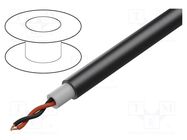 Wire: loudspeaker cable; 2x1.5mm2; stranded; OFC; black; PVC; 49VAC TASKER