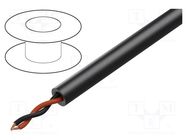 Wire: loudspeaker cable; 2x13AWG; stranded; OFC; black; unshielded 