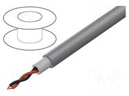 Wire: loudspeaker cable; 2x1.5mm2; stranded; OFC; grey; unshielded TASKER