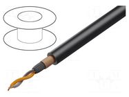 Wire: microphone cable; 2x0.25mm2; black; OFC; -15÷70°C TASKER