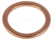 Gasket; copper; Thk: 1mm; Øint: 10mm; Øout: 13.5mm; DIN 7603 ELESA+GANTER