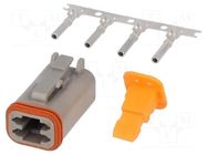 Connector: wire-wire; plug; female; DT; PIN: 4; IP68; for cable; 13A DEUTSCH