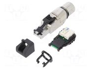 Connector: RJ45; plug; PIN: 8; Cat: 6a; shielded; gold-plated; 8p4c TELEGÄRTNER