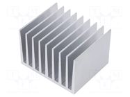 Heatsink: extruded; grilled; natural; L: 50mm; W: 61mm; H: 40mm; raw FISCHER ELEKTRONIK