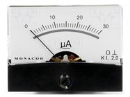 Ammeter; on panel; I DC: 0÷30uA; Class: 2; Int.resist: 6.5kΩ MONACOR