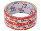 Fastening tape; double-sided; W: 38mm; L: 10m; Adhesive: acrylic EUROTAPE