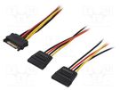 Cable: SATA; SATA plug,SATA L-Type plug x2; 0.5m; SATA III QOLTEC