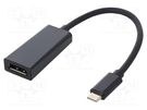 Adapter; USB 3.1; DisplayPort socket,USB C plug; 0.23m; black QOLTEC