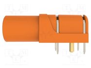 Socket; 4mm banana; 24A; 1kV; orange; gold-plated; PCB; -25÷80°C SCHÜTZINGER