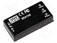 Converter: DC/DC; 15W; Uin: 9÷18V; Uout: 15VDC; Uout2: -15VDC; 2"x1" MEAN WELL