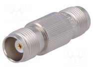 Coupler; 50Ω; gold-plated; PTFE; TNC female,both sides TELEGÄRTNER