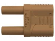 Connector: 4mm banana; stackable safety shunt; 32A; 1kVAC; brown SCHÜTZINGER