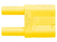Connector: 4mm banana; stackable safety shunt; 32A; 1kVAC; yellow SCHÜTZINGER