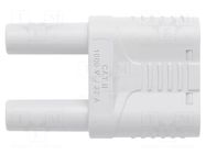 Connector: 4mm banana; stackable safety shunt; 32A; 1kVAC; white SCHÜTZINGER