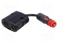 Cigarette lighter splitter; car lighter mini socket x2; 16A PRO CAR