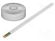 Wire: telecommunication cable; 6x28AWG; stranded; white; 100m Goobay
