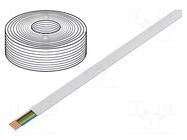 Wire: telecommunication cable; 6x28AWG; stranded; white; 100m GOOBAY