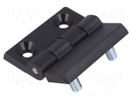 Hinge; Width: 50mm; polyamide; black; H: 50mm; with assembly stem RST ROZTOCZE