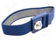 Wristband; ESD; blue; press stud male 10mm COBA EUROPE