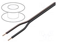 Wire: loudspeaker cable; 2x1.5mm2; stranded; OFC; black; -15÷70°C TASKER