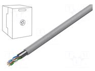 Wire; F/UTP; 4x2x0.5mm; 5e; wire; CCA; Insulation: PVC; grey; 305m VCOM