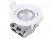 Lamp: LED spotlight; 220/240VAC; 5W; warm white; 36°; 3000K; Ø72mm 