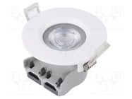 Lamp: LED spotlight; 220/240VAC; 5W; warm white; 36°; 3000K; Ø72mm 