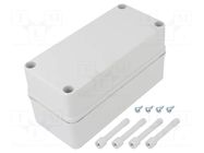 Enclosure: multipurpose; X: 80mm; Y: 170mm; Z: 85mm; PICCOLO; ABS FIBOX