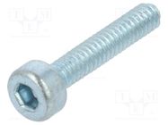 Screw; M2x10; 0.4; Head: cheese head; hex key; HEX 1,5mm; steel BOSSARD