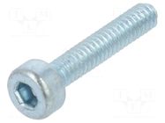 Screw; M2x10; 0.4; Head: cheese head; hex key; HEX 1.5mm; steel BOSSARD