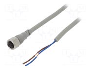Cable: for sensors/automation; M12; PIN: 2; straight; 2m; plug; CI AUTONICS