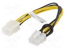 Cable: mains; PCIe 6pin male,PCIe 8pin female; 0.2m Goobay