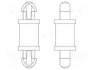 PCB distance; polyamide 66; L: 14.3mm; latch/latch; black; UL94V-2 DREMEC
