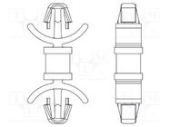 PCB distance; polyamide 66; L: 22.2mm; latch/latch; natural DREMEC